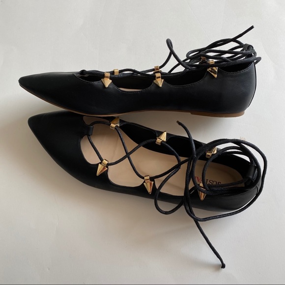 JustFab ‘Stefynie’ Lace Up Flats - Picture 3 of 5